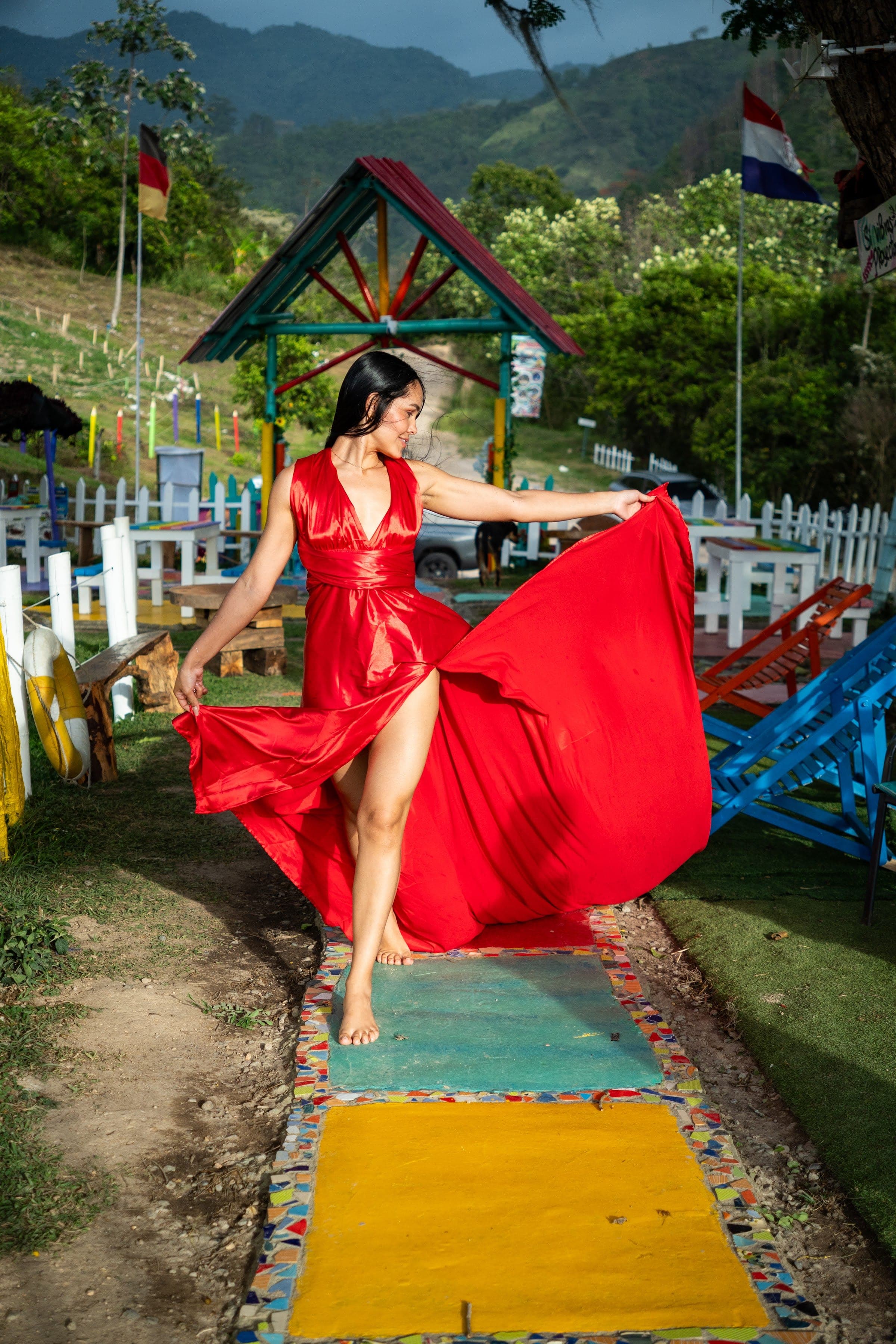 Vestido Lindamar con motivos de San Agustín